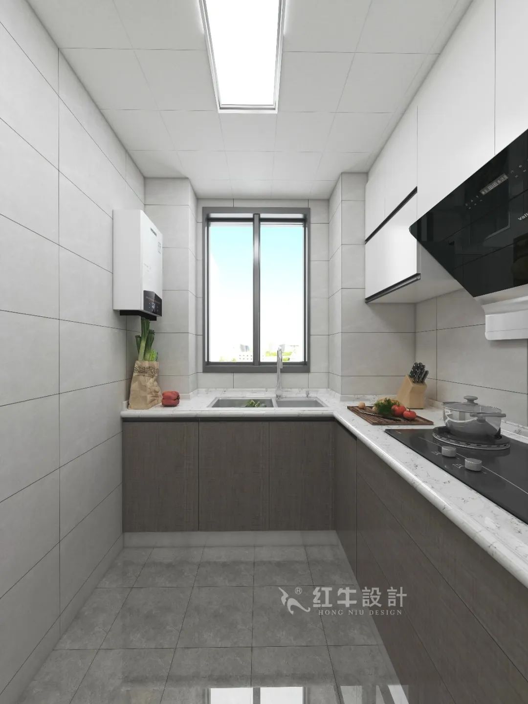 劉萍萍_花崗鴻福城132㎡現(xiàn)代簡(jiǎn)約風(fēng)格_兩套小戶型打通變大宅，中西雙廚房+衣帽間打造品質(zhì)生活！10廚房