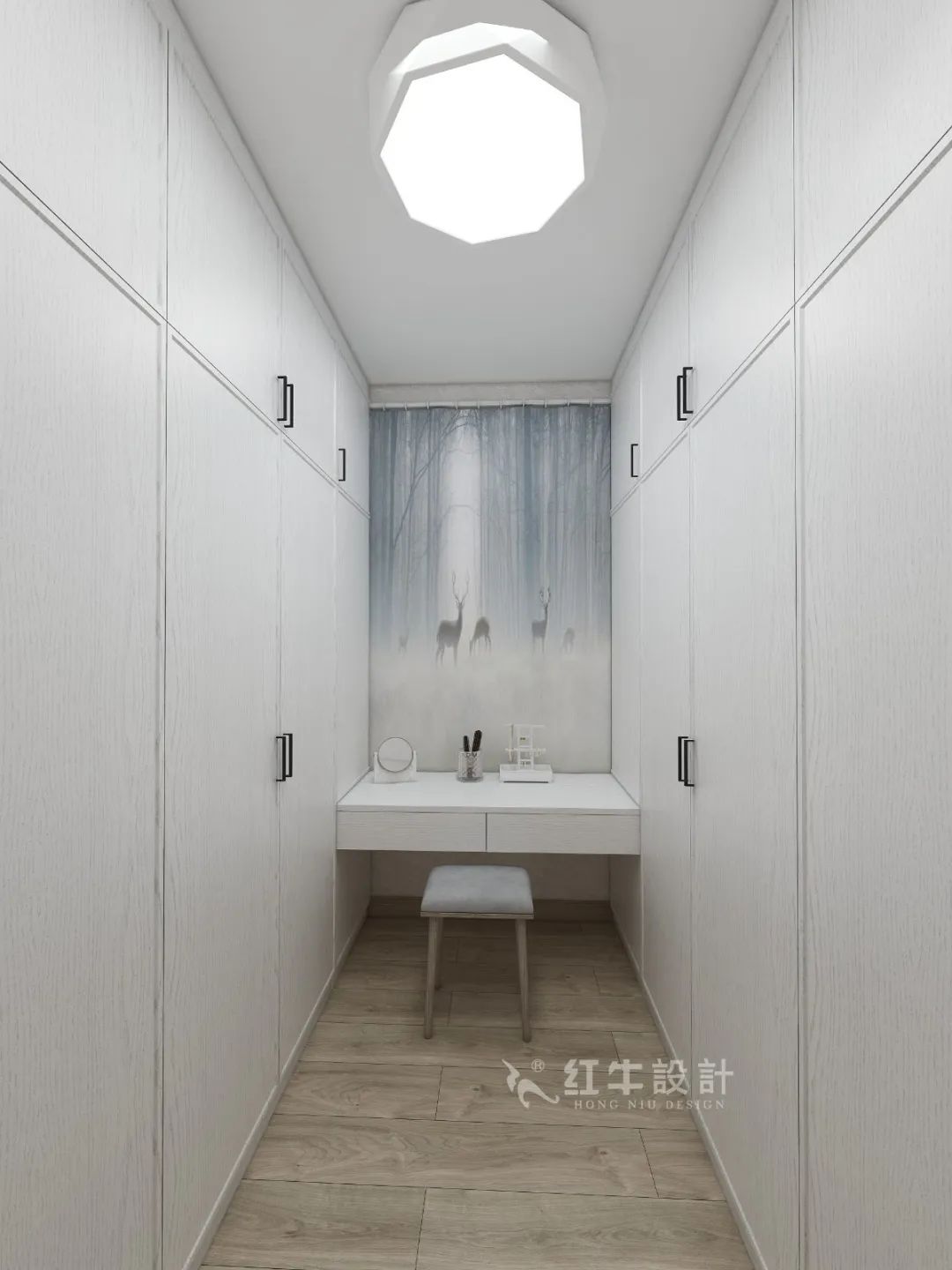 劉萍萍_花崗鴻福城132㎡現(xiàn)代簡(jiǎn)約風(fēng)格_兩套小戶型打通變大宅，中西雙廚房+衣帽間打造品質(zhì)生活！13衣帽間