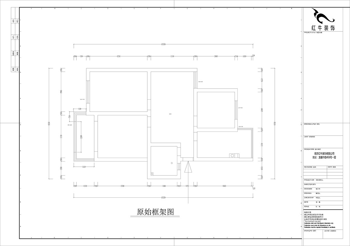 孟憲濤｜龍悅山莊7-402-82㎡-現(xiàn)代簡約風格｜3室2廳1衛(wèi)｜老房裝修｜定制家｜全包12萬｜00_01原始框架圖