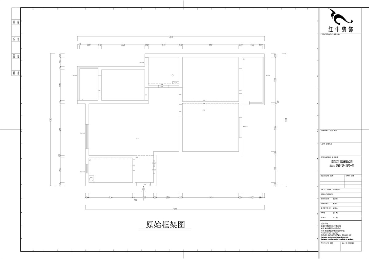 孟憲濤｜月桂園4-1005-103㎡-現(xiàn)代簡約風格｜3室2廳1衛(wèi)｜新房裝修｜定制家｜全包14萬｜00_01原始框架圖