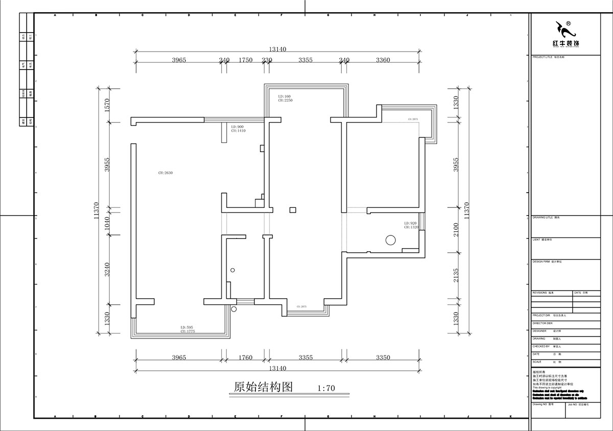 蔣?。邓{(lán)星座1-804-130㎡-現(xiàn)代簡約風(fēng)格｜3室2廳2衛(wèi)｜老房裝修｜定制家｜全包19萬｜00_01原始結(jié)構(gòu)圖