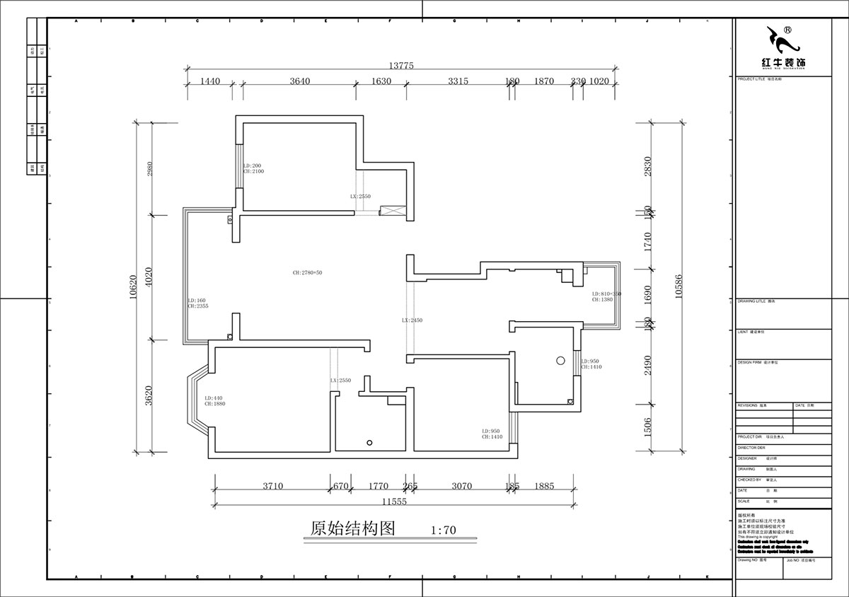 蔣?。汩坷?-2-901-108㎡-現(xiàn)代簡約風(fēng)格｜3室2廳2衛(wèi)｜老房裝修｜定制家｜全包16萬｜00_01原始結(jié)構(gòu)圖