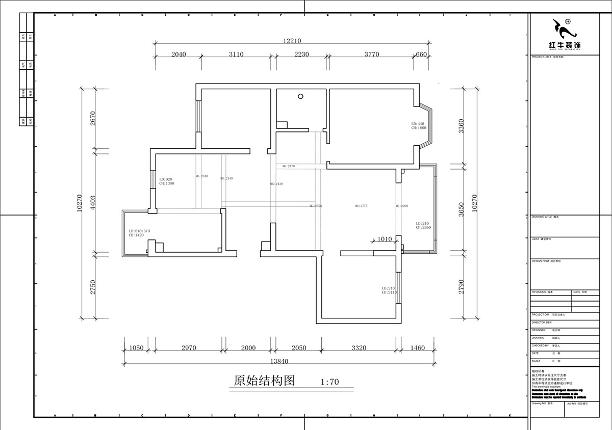 蔣?。汩坷?-3-1101-260㎡-現(xiàn)代簡約風(fēng)格｜4室3廳2衛(wèi)｜老房裝修｜定制家｜全包29萬｜00_01一層原始結(jié)構(gòu)圖