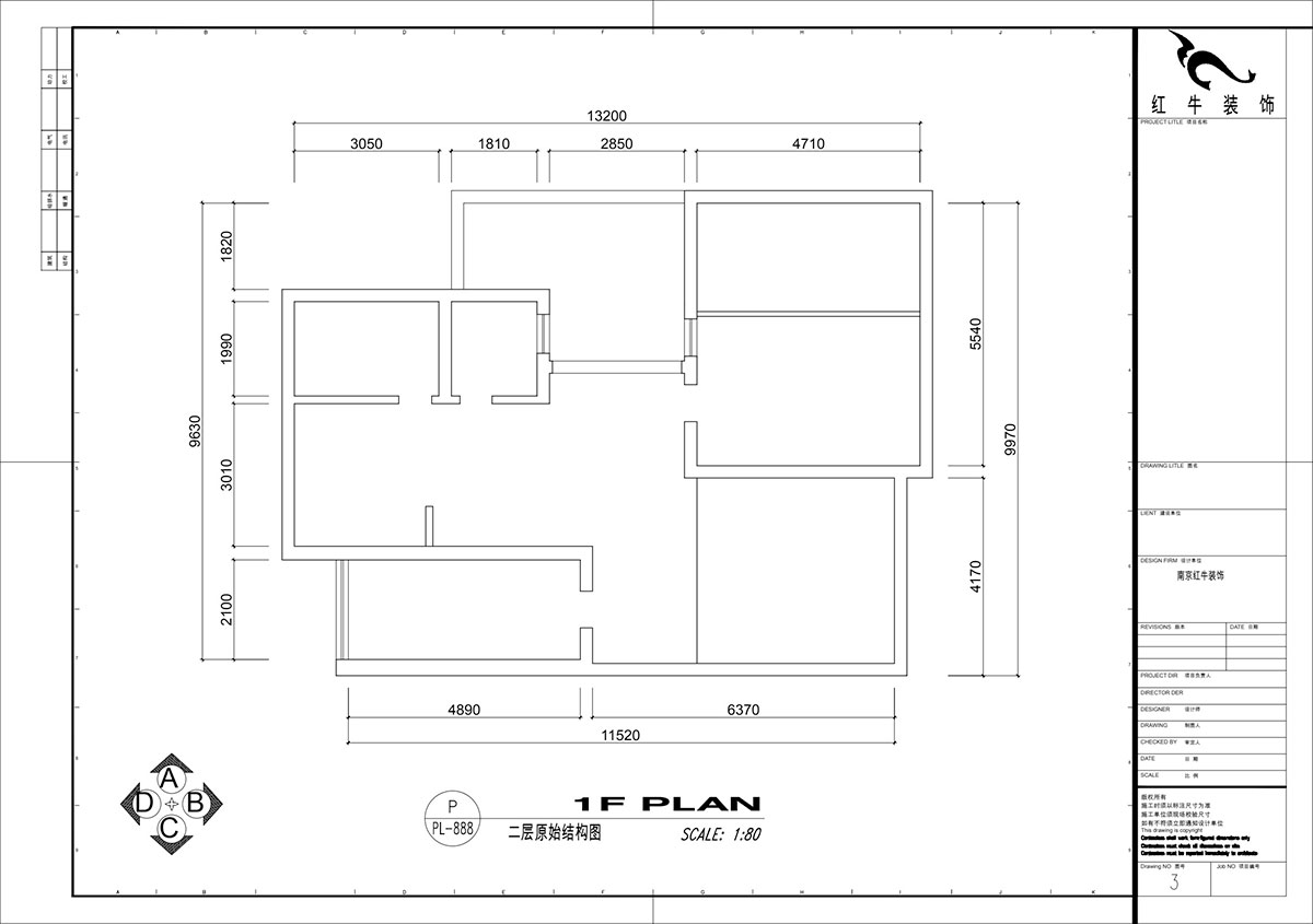 仇美蓉|梅花山莊36-3-605-132㎡-簡(jiǎn)約風(fēng)格|3室2廳2衛(wèi)|老房裝修|定制家|全包18萬(wàn)|00_02二層原始框架圖