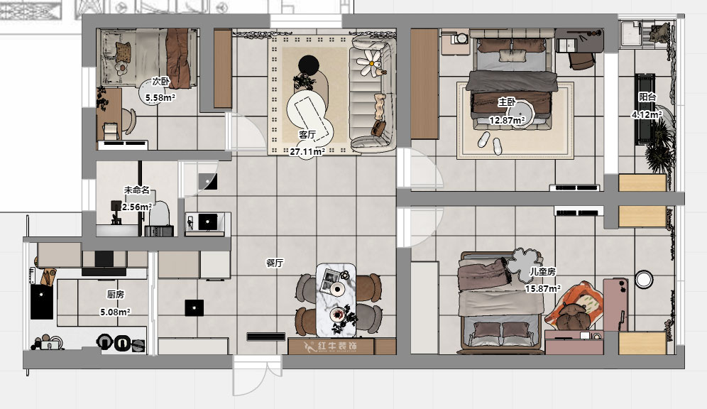 劉曉芳|大楊村25號205室-87㎡-原木奶油風(fēng)|3室2廳1衛(wèi)|老房裝修|定制家|全包10
