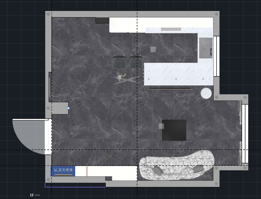 蔣?。ヌ陨郴ǔ?-1705-105㎡-現(xiàn)代簡約風格｜2室2廳1衛(wèi)｜老房裝修｜定制家｜全包15萬｜00_05一層平面彩圖