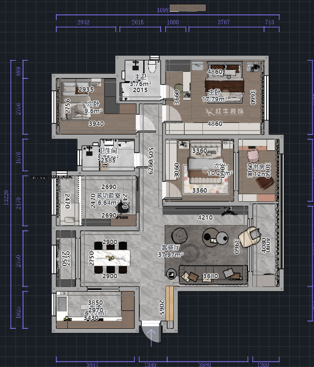 熊皓宇|升龍?zhí)靺R-瓏悅-140㎡-現(xiàn)代輕奢風(fēng)格|4室2廳2衛(wèi)|老房裝修|定制家|全包19